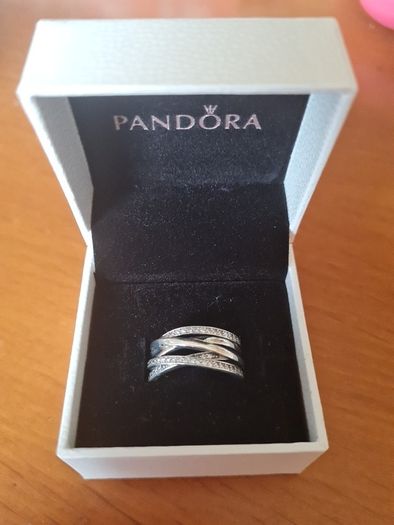 Pandora Braided Crystal Ring Size 56