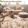 Rugs Living Room - 160x230cm Khaki Large Rug for Living Room - Ultra Soft Fluffy Shaggy Rugs for Bedroom, Indoor Nursery Carpets for Kids Room Home Decor, Non Shedding, Anti-Slip Backing Image 2