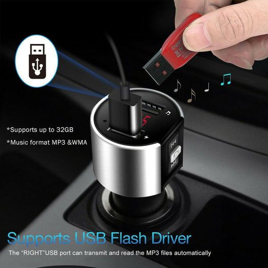 Wireless Bluetooth Car Kit FM Transmitter Radio MP3 Player USB Charger Hands free Handsfree