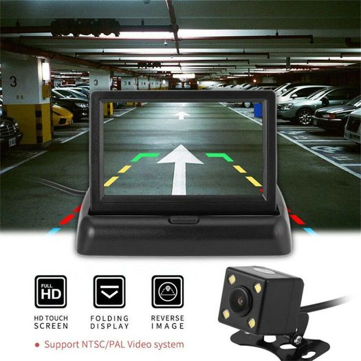 Waterproof Car Reversing Camera Backup Cam Rear View Kit + TFT 4.3" LCD Monitor