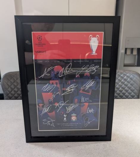 Liverpool FC 2019 European Cup Final Signed Framed Programme Printed Poster (A3)