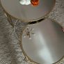 Round Coffee Tables Set of 2, Gold Nesting Tables with Mirror Top Image 3