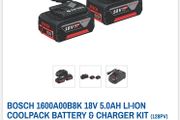 Bosch Professional Starter Set ( 2 x 5Ah Coolpack amp share battery's &amp; 1 x 8amp fast charger )