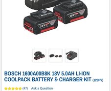 Bosch Professional Starter Set ( 2 x 5Ah Coolpack amp share battery's & 1 x 8amp fast charger )