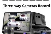 3x Camera Front Back and Inside 4" HD 1080P 170 WDR Car DVR Dual Lens Camera Video Recorder Rearview Dash Cam Taxi Van Mini
