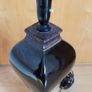 Large ceramic table lamp on wooden base  height 55cm Image 4