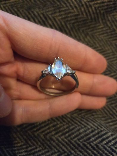 925 Sterling Silver three stone CZ ring
