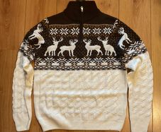 Gorgeous Mens Zipped Christmas Jumper Size L Brand New with tags
