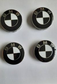 Bmw 68mm Black and white center wheel caps