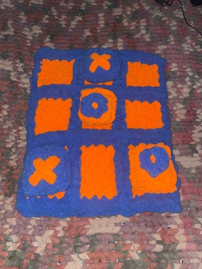 Chunky Knit Tic Tac Toe Game | Sensory Play Mat, Kids Gift | Handmade Soft Play