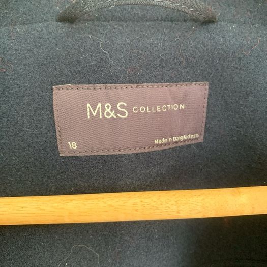 M&S Collection navy over coat. Size 18