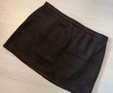 Brown Check Mini Skirt