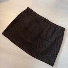 Brown Check Mini Skirt
