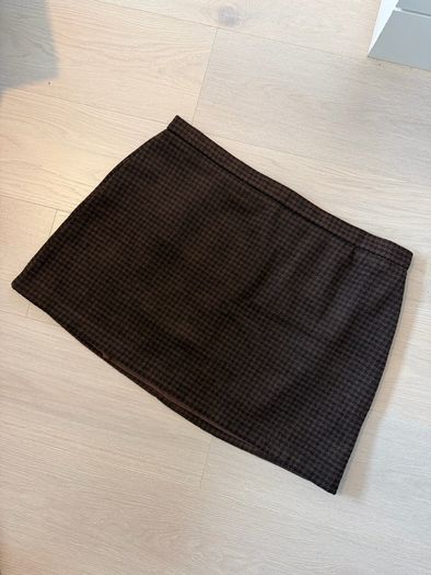 Brown Check Mini Skirt