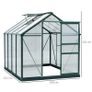 Clear Polycarbonate Greenhouse Large Walk-In Green House Aluminium Frame w/ Slide Door (6 x 8ft) Image 2