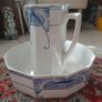 Antique French wash basin and pitcher jug by Ceranord St Amand early 1900s Image 3