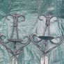 Pair of Wrought Iron/Crystal Candle Holder Image 3