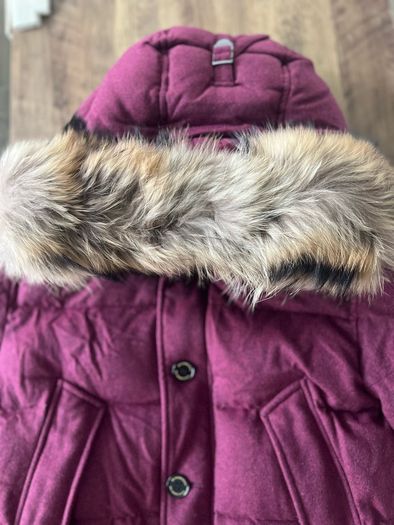 Burberry Faux Fur Trim Hooded Puffer Jacket Excellent Condition