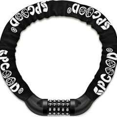 Bike Locks Heavy Duty/Bicycle Chain/Cycling Lock (14 Colors) 5-Digits Codes Resettable 100,000 Codes for Bike Cycle, Moto, Door, Gate Fence 830mm Length(Black)