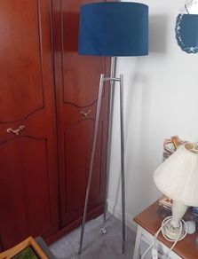 Navy velvet chrome meadows and byrne floor lamp RRP 200