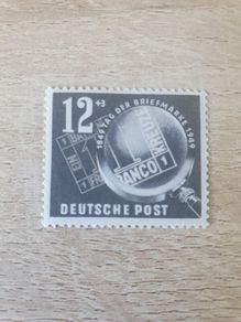 East Germany 1949 "Stamp Day" 12+3 Pfennig Stamp unused - free standard postage