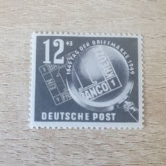 East Germany 1949 "Stamp Day" 12+3 Pfennig Stamp unused - free standard postage