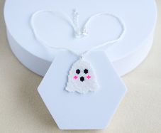 Handmade Beaded Cute Ghost Necklace