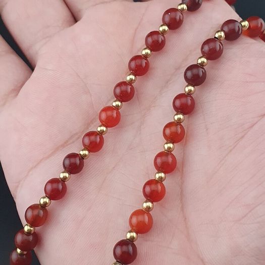 Vintage Carnelian Agate From Mali With Himalayan 1 Eyes Tibetan Agate Dzi Pendant Necklace