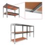 Galvanized metal shelf 875kg 5 Baldas 180x90x40cm Ideal garage Image 3