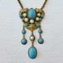 1930s Art Deco Vintage Victorian Art Nouveau Brass Necklace Image 2