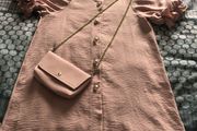 Size 8 pink shirt dress and bag