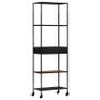 Book Cabinet 60x35x180 cm Rough Mango Wood & Iron Image 5