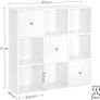 _bookcase, office cabinet, bookshelf, standing shelf with 3 doors, with 9 cubes, for office, study, living room, children's room, modern, white Image 4