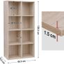 Wooden Bookcase, 4 Tier Shelf, 8 Compartments, Wardrobe, Closet, Home, Office, Light Oak Colour Image 3