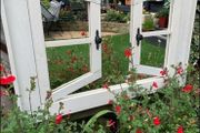 Garden reflection mirror window.
