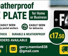 Custom eircode plate