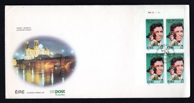 1984 Ireland Birth Centenary of Count John McCormack Commemorative stamp Plate Block 1A1A1A1A An Post First Day Cover (FDC)