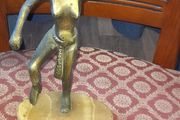 Very Old Bronze or Brass Cleopatra Dancing Figurine on a Marble Base