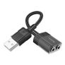 Hoco LS37 USB to Dual 3.5mm 2-in-1 Transparent External Sound Card Image 2