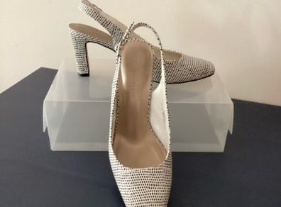 Black & White Slingback Shoes M&S Collection Size 7.5 LIKE NEW