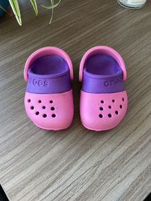Pink infant crocs