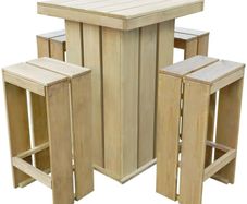 5 Piece Outdoor Dining Set Impregnated Pinewood