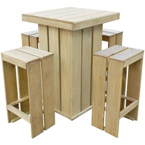 5 Piece Outdoor Dining Set Impregnated Pinewood