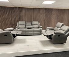 Holgate Manual Leather & Fabric Recliner Sofa