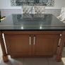 Marble kitchen Table/Island with 6 Stools Image 2