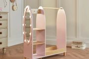Dimples Wooden Dress-Up Rack with Light-Up Mirror