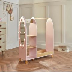Dimples Wooden Dress-Up Rack with Light-Up Mirror