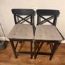 Black Stools with comfy backrest Image 2