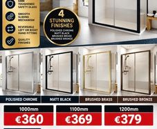 Haven6 sliding shower doors 4 finishes see below for pricing