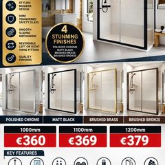 Haven6 sliding shower doors 4 finishes see below for pricing